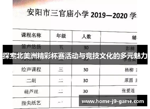 探索北美洲精彩杯赛活动与竞技文化的多元魅力