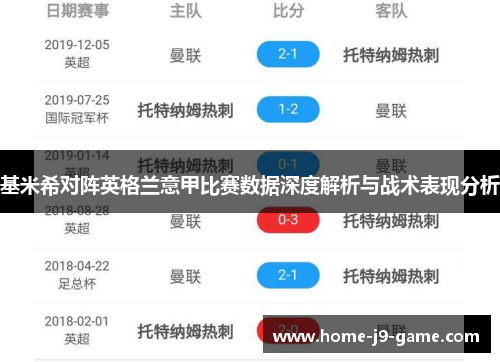 基米希对阵英格兰意甲比赛数据深度解析与战术表现分析